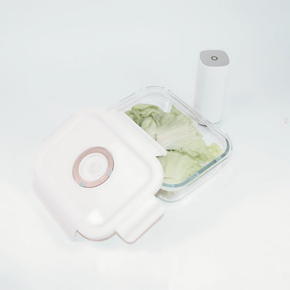 Produktbild rektangulära vakuum lunchlåda 1040ml för mealprepp med autiomatisk pump från FoodEcoBox